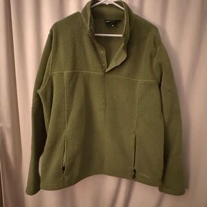 L.L. Bean Olive Fleece Pullover